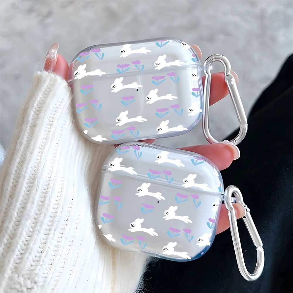 Cute Bunny Floral Pattern Clear Earphone Case for AirPods Pro 3/Pro 2/Pro Earbuds Case for AirPods 1/2/3/4 TPU Protective Cover
Cute Bunny Floral Pattern Clear Earphone Case for AirPods Pro 3/Pro 2/Pro Earbuds Case for AirPods 1/2/3/4 TPU Protective Cover