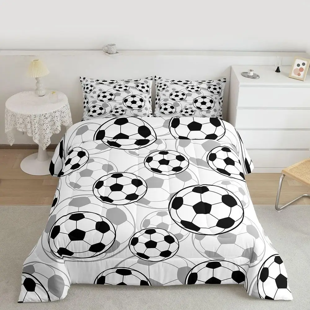 Soccer Themed Comforter Set for Kids - 3-Piece Queen Size Sports Bedding with Football Print
Soccer Themed Comforter Set for Kids - 3-Piece Queen Size Sports Bedding with Football Print