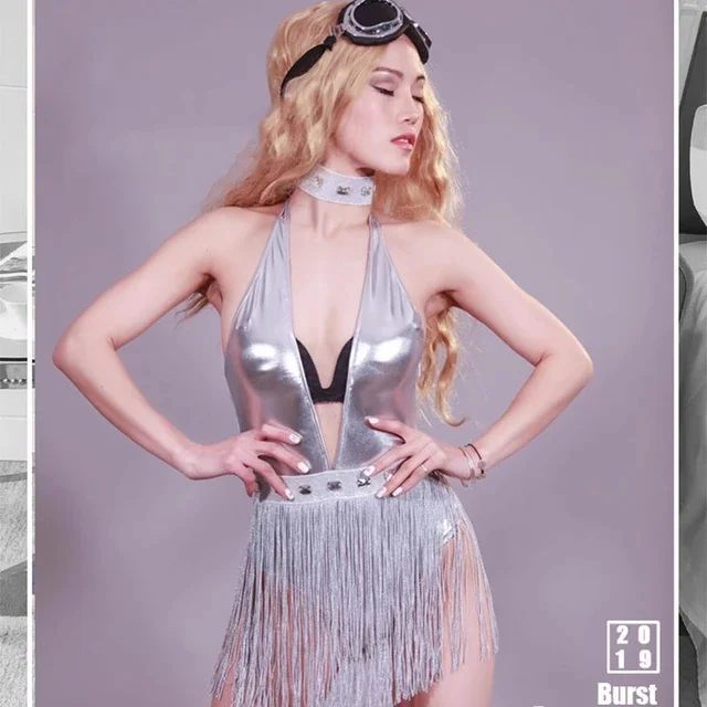 New Women Dancer Costume Silvery Dress Sexy Tassel Dress Latin Dance Nightclub Singer Stage Clothes For Female Singers
New Women Dancer Costume Silvery Dress Sexy Tassel Dress Latin Dance Nightclub Singer Stage Clothes For Female Singers