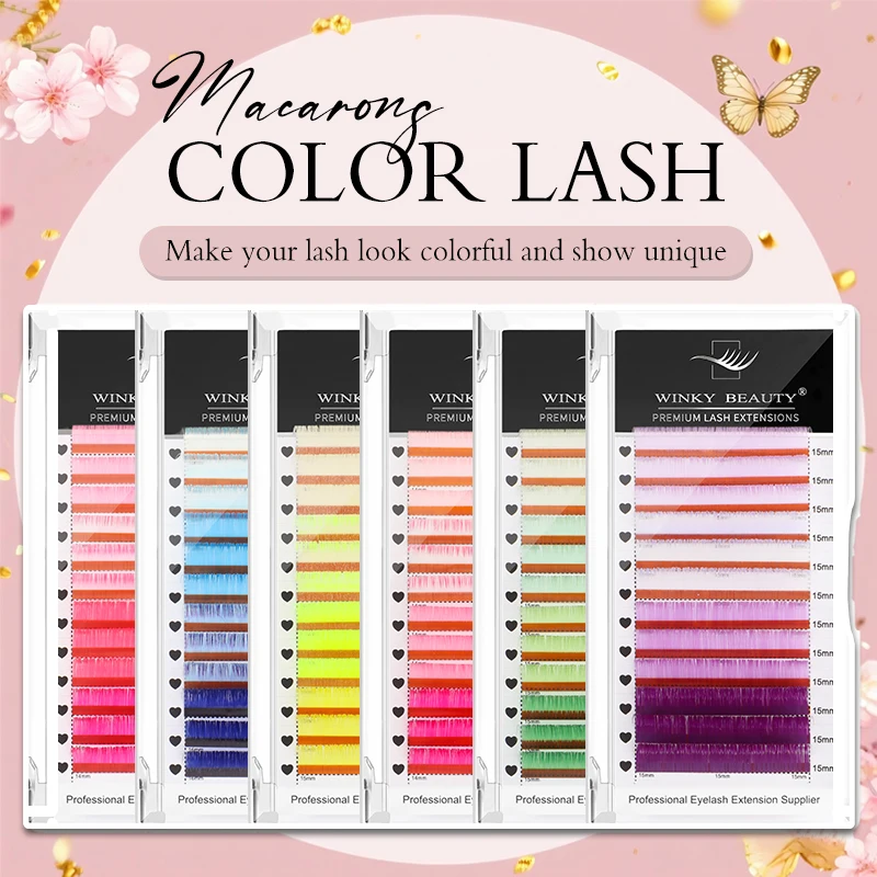 winky beauty Color Lash Pink/Yellow/Purple/Blue/Green Eyelash Extensions Individual False Colored Mink Lashes Makeup Supply
winky beauty Color Lash Pink/Yellow/Purple/Blue/Green Eyelash Extensions Individual False Colored Mink Lashes Makeup Supply