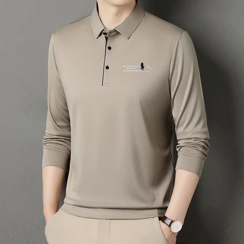 High end 2025 spring and autumn men's collar T-shirt live broadcast hot fashion trend top early autumn long sleeved t
High end 2025 spring and autumn men's collar T-shirt live broadcast hot fashion trend top early autumn long sleeved t