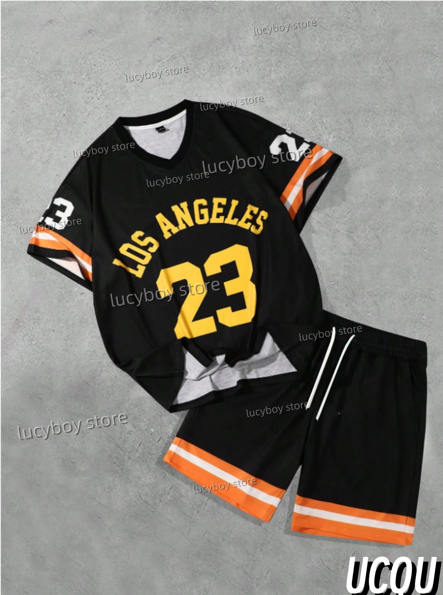 New In NUMBER Print Men's Casual Short Sleeve v-neck T-Shirt Shorts Set Adult Basketball Jogging 2 Piece Set men Clothing
New In NUMBER Print Men's Casual Short Sleeve v-neck T-Shirt Shorts Set Adult Basketball Jogging 2 Piece Set men Clothing