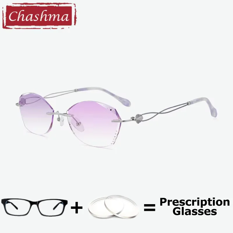 Chashma Women Fashion Rimless Prescription Ready Eyeglasses Pure Titanium Diamond Trimmed Glasses Frame Stylish Spectacles
Chashma Women Fashion Rimless Prescription Ready Eyeglasses Pure Titanium Diamond Trimmed Glasses Frame Stylish Spectacles