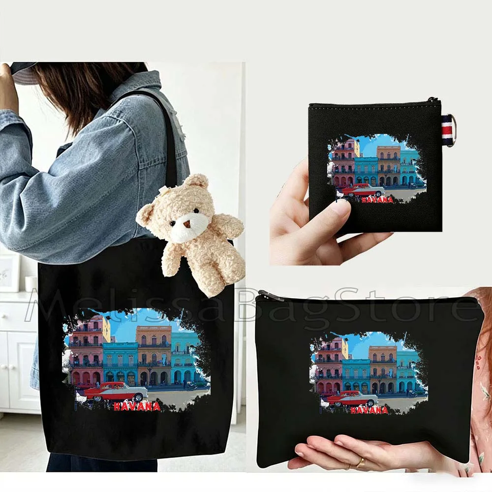 4PCS Gifts Set Havana Cuba White Canvas Tote Bag Handbag with Doll Key Coin Purse Cosmetic Makeup Toilet Bag Case Pouch
4PCS Gifts Set Havana Cuba White Canvas Tote Bag Handbag with Doll Key Coin Purse Cosmetic Makeup Toilet Bag Case Pouch