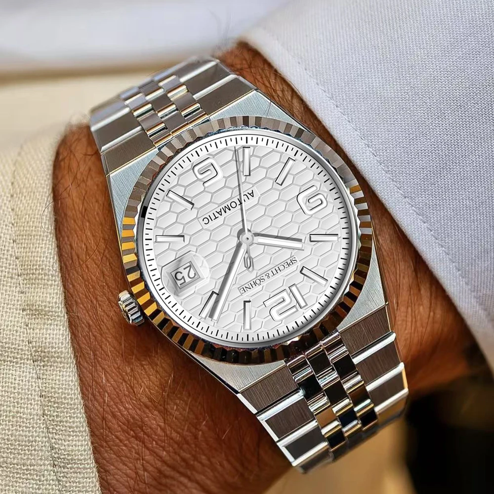 Specht & Söhne 36,5 мм Роскошные синие мужские автоматические механические часы Miyota 8215 со светящимся сапфировым стеклом 50 м водонепроницаемые для мужчин
Specht & Söhne 36,5 мм Роскошные синие мужские автоматические механические часы Miyota 8215 со светящимся сапфировым стеклом 50 м водонепроницаемые для мужчин