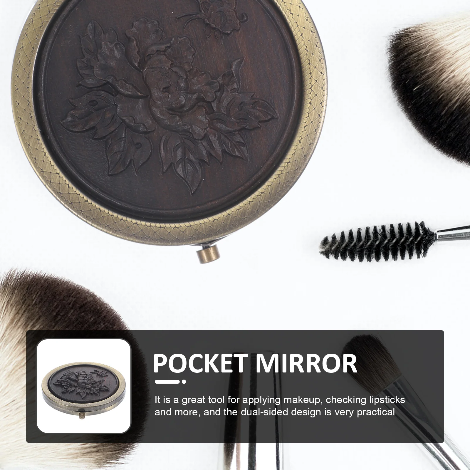 Portable Makeup Mirror Compact Dual-Sided Folding Retro Style Women's Travel Mirror for Outdoor Home School Use
Portable Makeup Mirror Compact Dual-Sided Folding Retro Style Women's Travel Mirror for Outdoor Home School Use