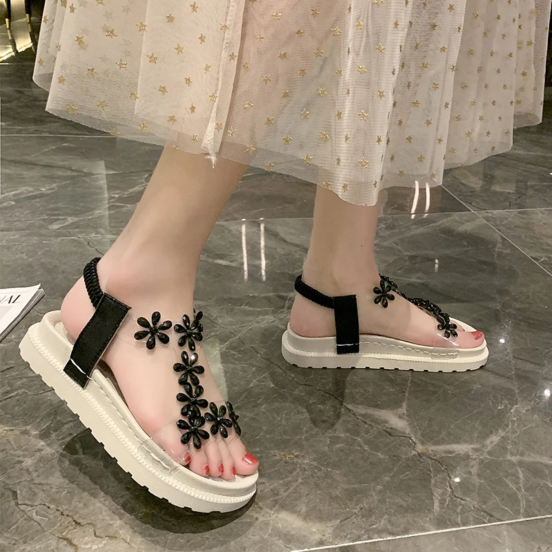 Summer Women;s Sandals Pvc Crystal Flower Shoes for Women Decoration Chunky Heel Sandals Ladies Back Strap Fashion Shoes Female
Summer Women;s Sandals Pvc Crystal Flower Shoes for Women Decoration Chunky Heel Sandals Ladies Back Strap Fashion Shoes Female