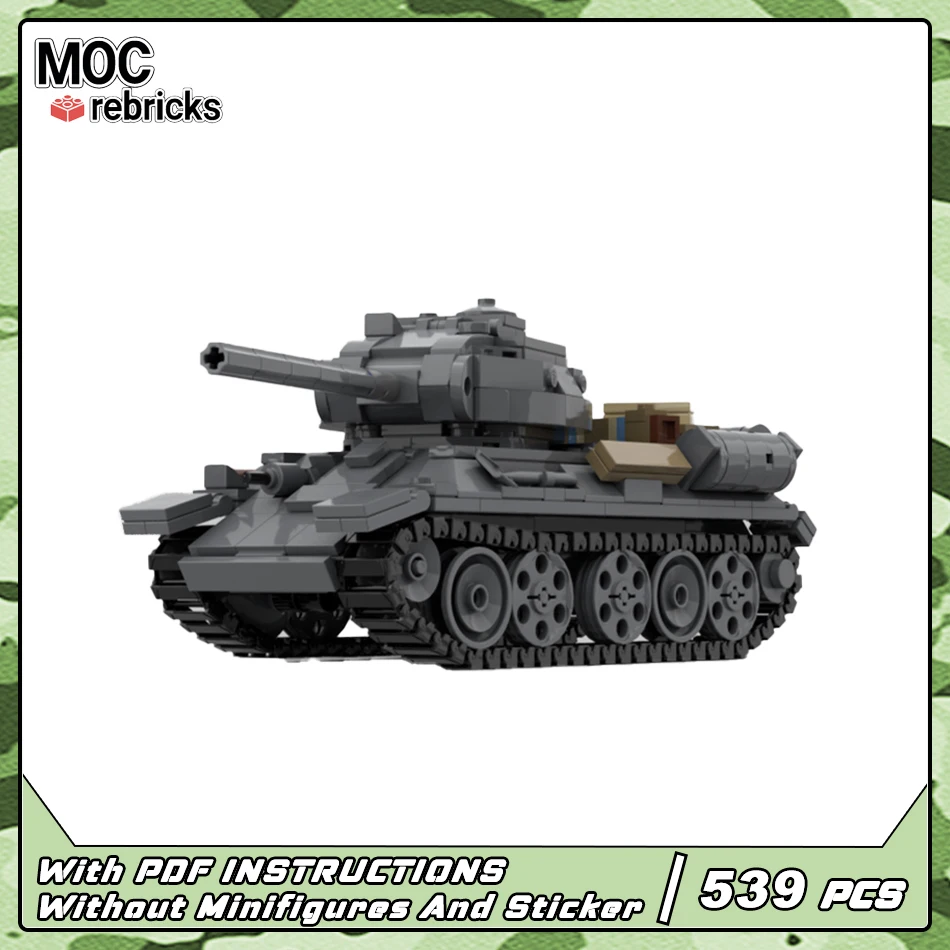 MOC WWII Военный танк серии T34/85 Советский бронеавтомобиль в сборе Строительный блок Технология Кирпичи Игрушки Детские головоломки Подарки
MOC WWII Военный танк серии T34/85 Советский бронеавтомобиль в сборе Строительный блок Технология Кирпичи Игрушки Детские головоломки Подарки