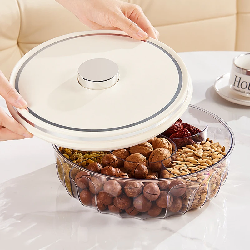 5Grids Nuts Container Food Grade Material Appetizer Tray with Lid Snack Caddy Organizer with Push Button Switch for Home Party
5Grids Nuts Container Food Grade Material Appetizer Tray with Lid Snack Caddy Organizer with Push Button Switch for Home Party