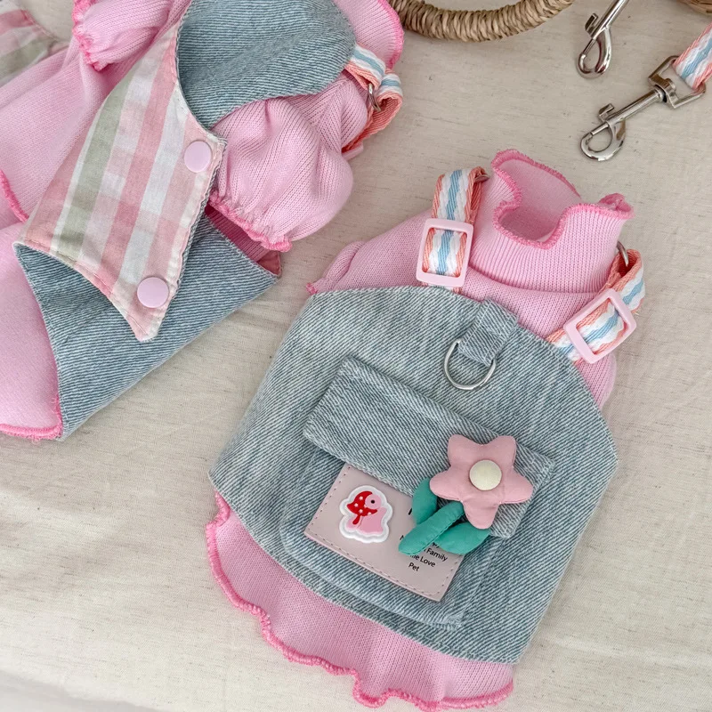 Winter Pet Clothes Puppy Denim Skirt +rope Floral Vest Cat Clothing Breathable Floral Base Shirt Dog Clothes for Small Dogs
Winter Pet Clothes Puppy Denim Skirt +rope Floral Vest Cat Clothing Breathable Floral Base Shirt Dog Clothes for Small Dogs