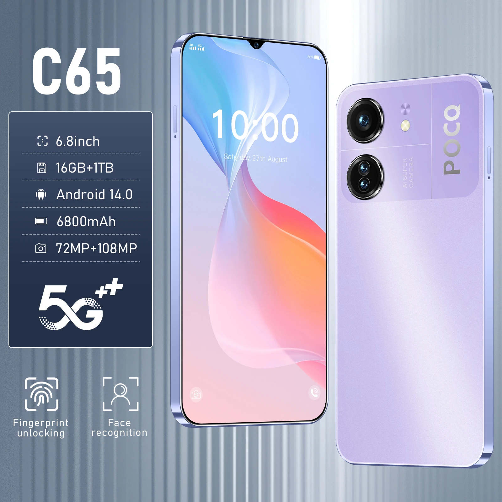 2026 New High Quality C65 Original Intelligent 4G 5G Dual Card Dual Standby System Global Version 6800mAh Battery Arrival
2026 New High Quality C65 Original Intelligent 4G 5G Dual Card Dual Standby System Global Version 6800mAh Battery Arrival
