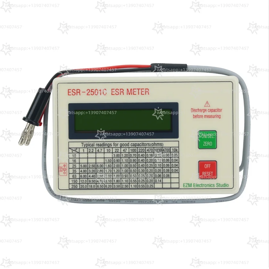 ESR-2501C ESR Meter 1-5ohms/5-25ohms High Precision DSR ESR Capacitor Tester Support Manual/Automatic Shutdown
ESR-2501C ESR Meter 1-5ohms/5-25ohms High Precision DSR ESR Capacitor Tester Support Manual/Automatic Shutdown