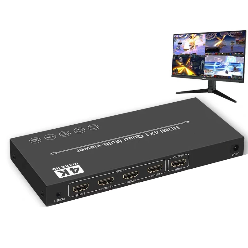 4x1 HDMI Multi-viewer 1080p 4K 2 4 Screen Multi Viewer Screen Splitter Video Switcher 4 in 1 Out Seamless Switch Display Adapter
4x1 HDMI Multi-viewer 1080p 4K 2 4 Screen Multi Viewer Screen Splitter Video Switcher 4 in 1 Out Seamless Switch Display Adapter