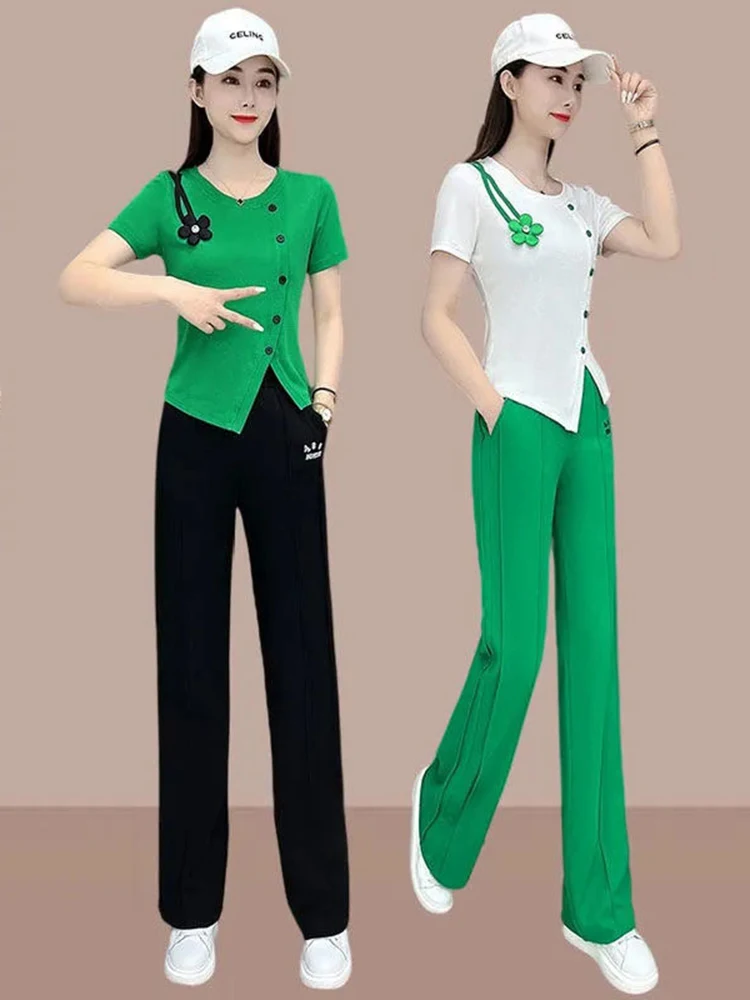 Pure Cotton Casual Sportswear Set Women's Korean Style Age-Defying Summer New Fashion Meat-Covering Two-Piece Trendy
Pure Cotton Casual Sportswear Set Women's Korean Style Age-Defying Summer New Fashion Meat-Covering Two-Piece Trendy