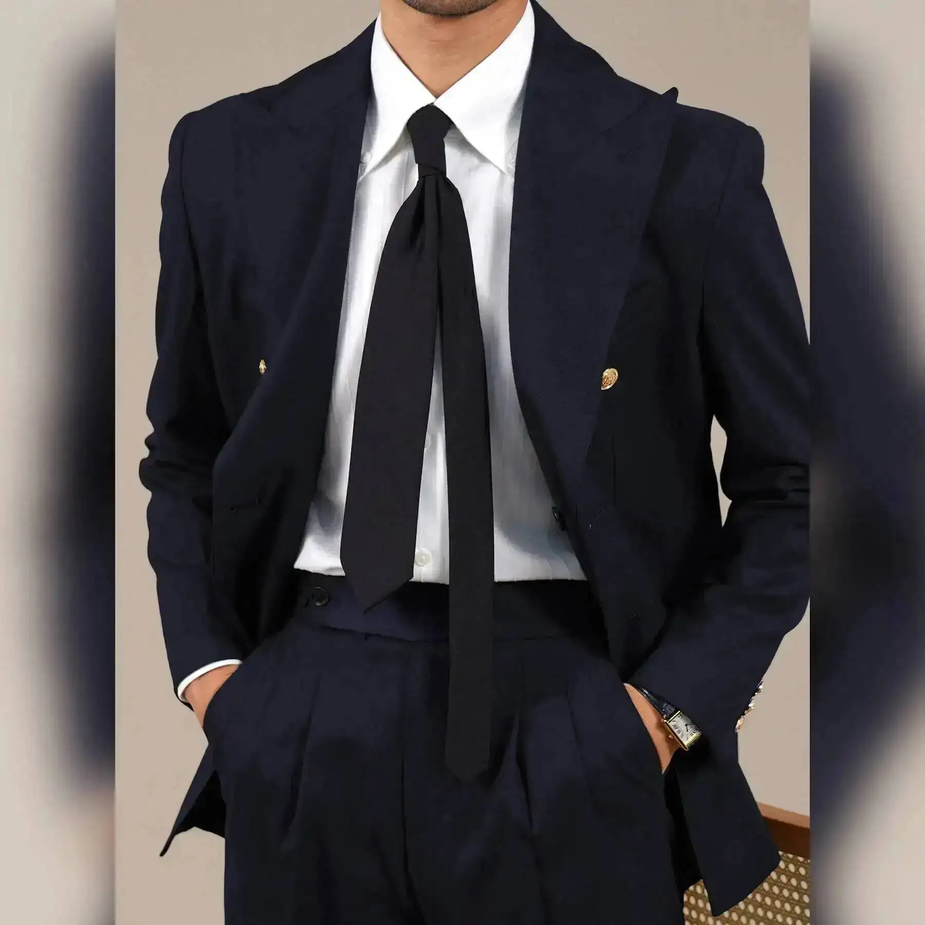Luxury Woolblend Metal Button Double Breast Suit Casual Business Banquet Host Wedding Two-Piece Suit Jacket Men Tuxedo Suit
Luxury Woolblend Metal Button Double Breast Suit Casual Business Banquet Host Wedding Two-Piece Suit Jacket Men Tuxedo Suit