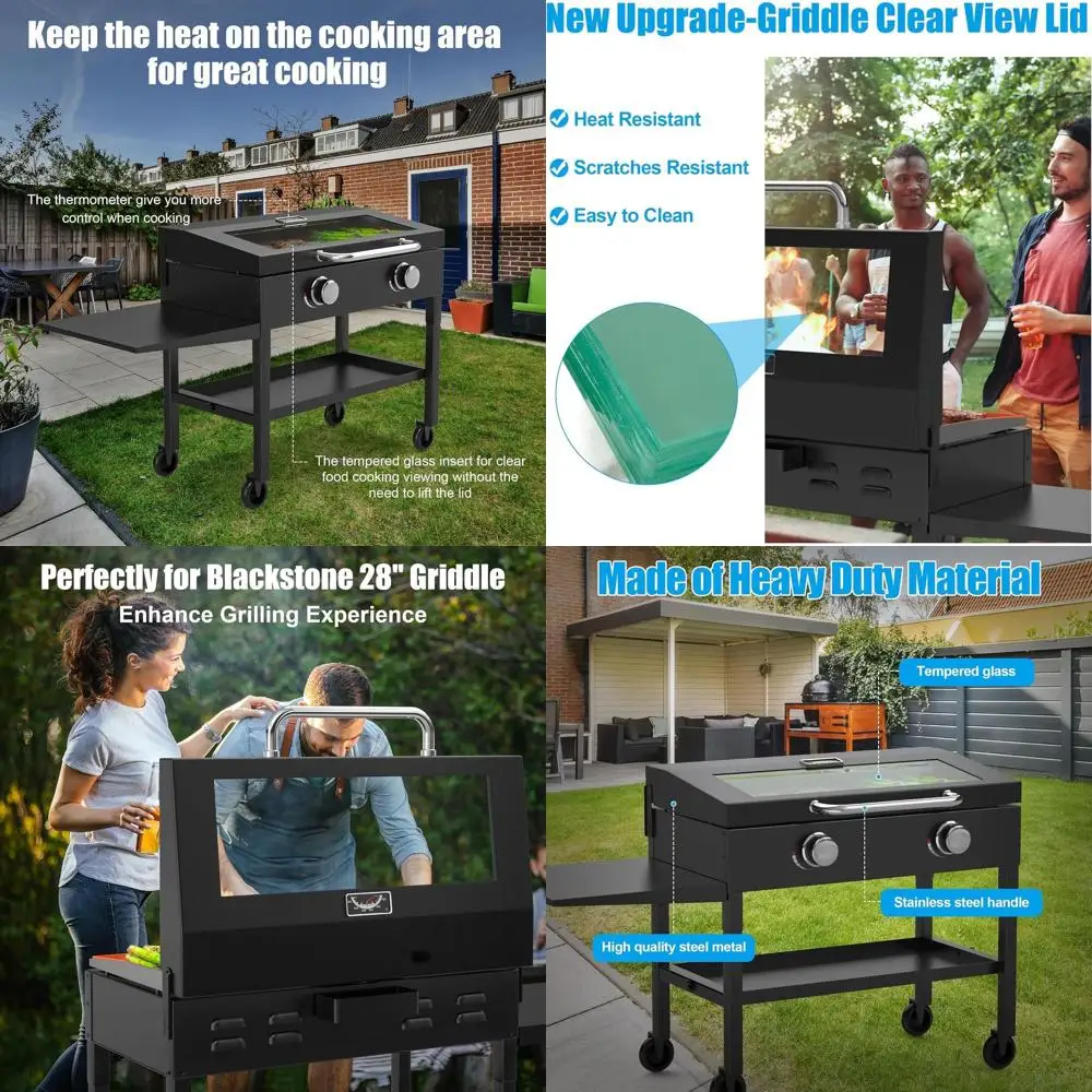 Clear View Hinged Lid for 28 Blackstone Griddle, Upgraded Hard Cover Hood with Temperature Gauge for Outdoor Gas Grill Griddle A
Clear View Hinged Lid for 28 Blackstone Griddle, Upgraded Hard Cover Hood with Temperature Gauge for Outdoor Gas Grill Griddle A