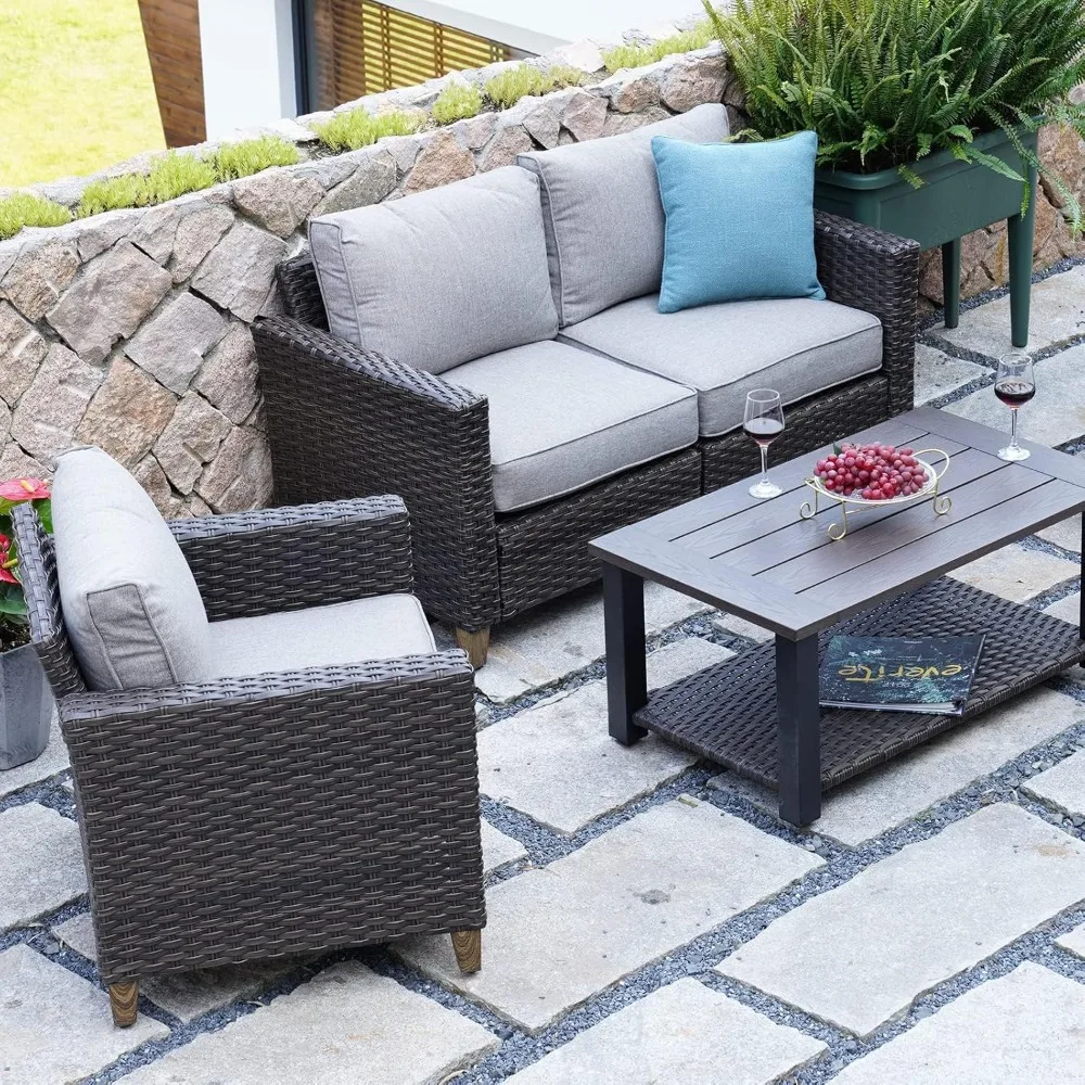 Courtyard willow segmented sofa modular furniture set, single sofa chair with thick cushion and frame
Courtyard willow segmented sofa modular furniture set, single sofa chair with thick cushion and frame