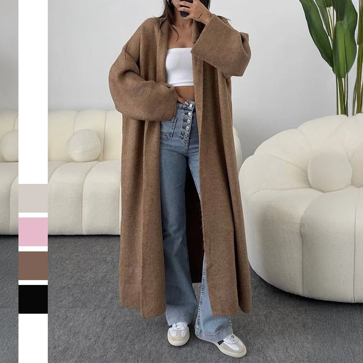 Женский шерстяной свитер, пальто в ленивом стиле, свободный крой в стиле ретро, длина, ветровка с отложным воротником, верхняя одежда с лацканами для поездок на работу, кардиган
Женский шерстяной свитер, пальто в ленивом стиле, свободный крой в стиле ретро, длина, ветровка с отложным воротником, верхняя одежда с лацканами для поездок на работу, кардиган