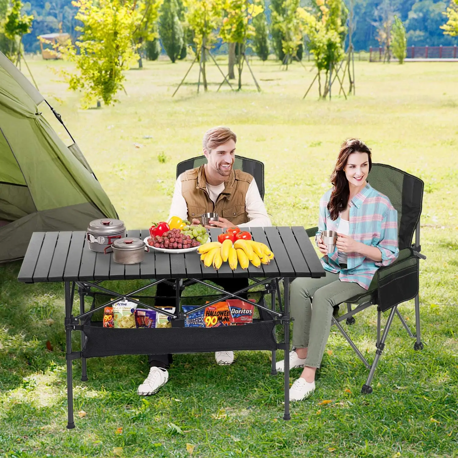 Folding Camping Table Black With Mesh Storage Bag Table Lightweight 37.4 x 21.65 x 19.69 Inches
Folding Camping Table Black With Mesh Storage Bag Table Lightweight 37.4 x 21.65 x 19.69 Inches