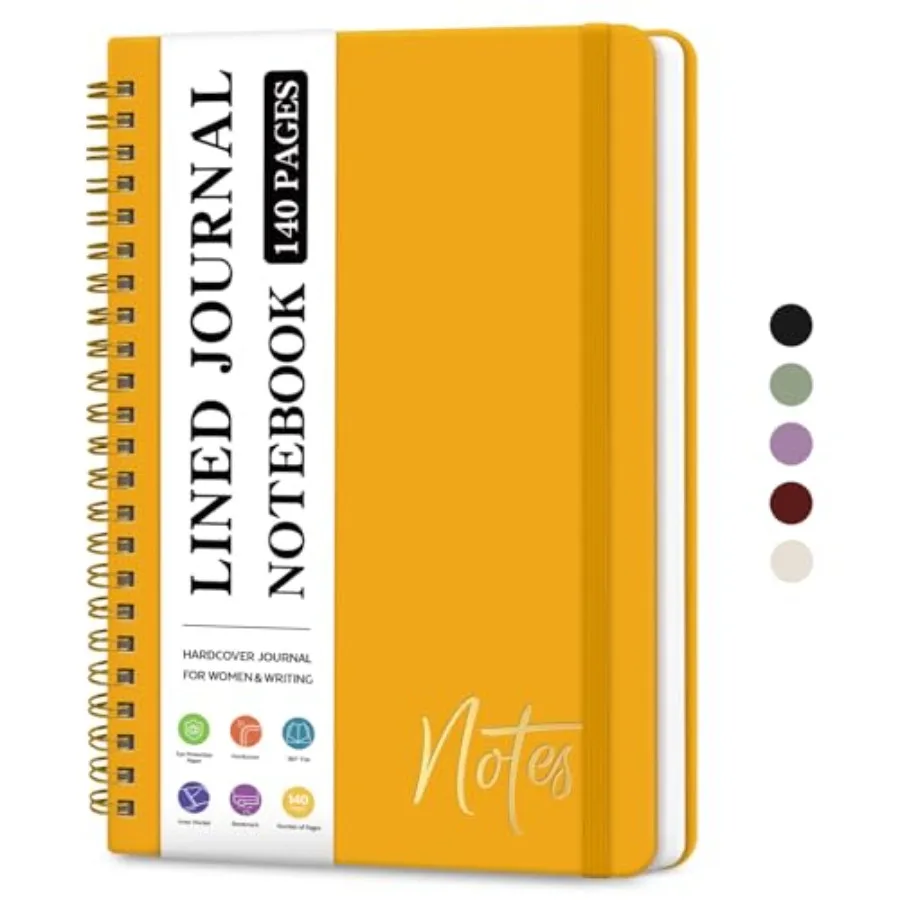 Lined Spiral Journal Notebook for Women, A5 College Ruled Journals for Writing, Hardcover Notebooks for Work, Note taking and O
Lined Spiral Journal Notebook for Women, A5 College Ruled Journals for Writing, Hardcover Notebooks for Work, Note taking and O