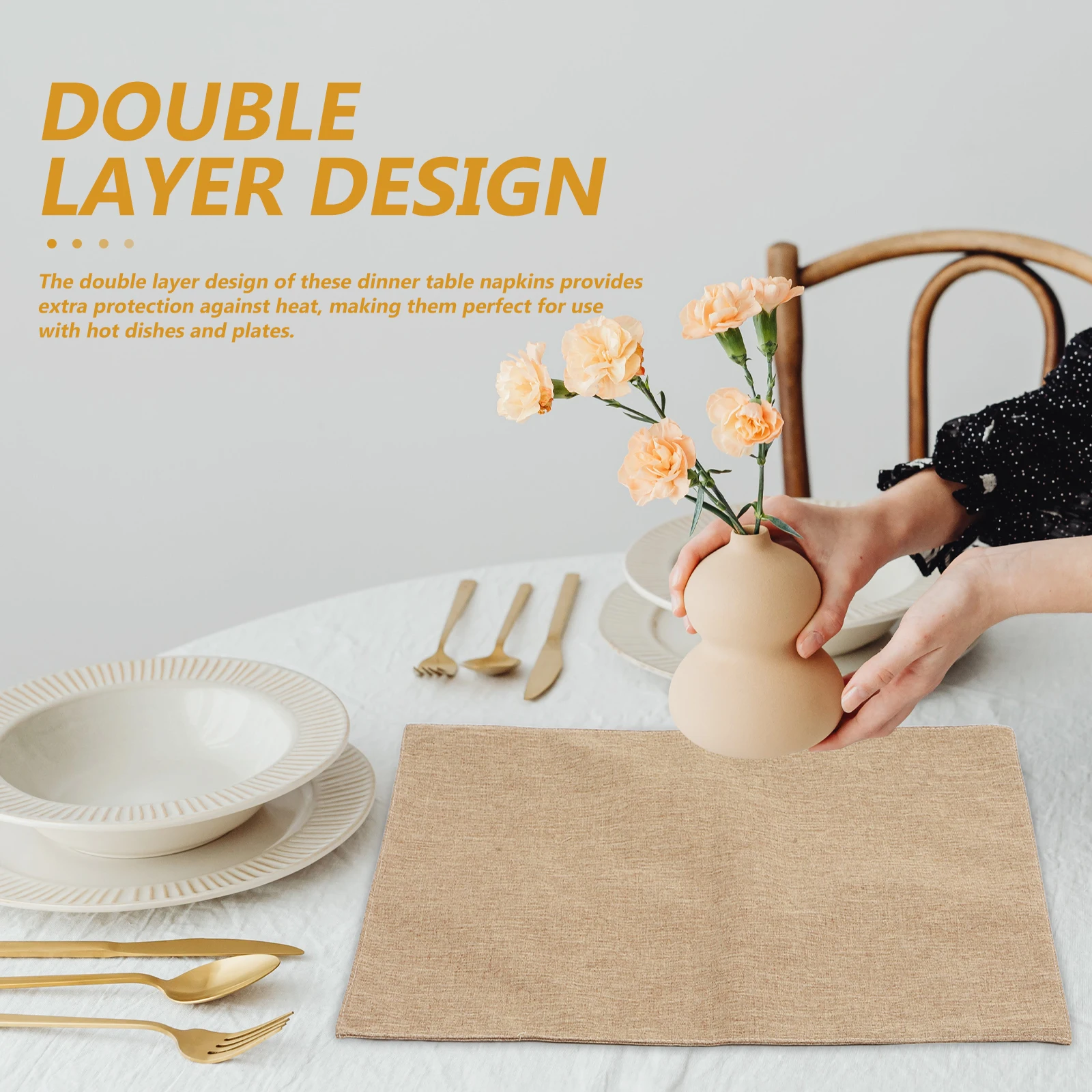 4 Pcs Double Layer Table Mats Heat Resistant Non Slip Dining Cloth Napkins Buffet Placemats Set Color
4 Pcs Double Layer Table Mats Heat Resistant Non Slip Dining Cloth Napkins Buffet Placemats Set Color