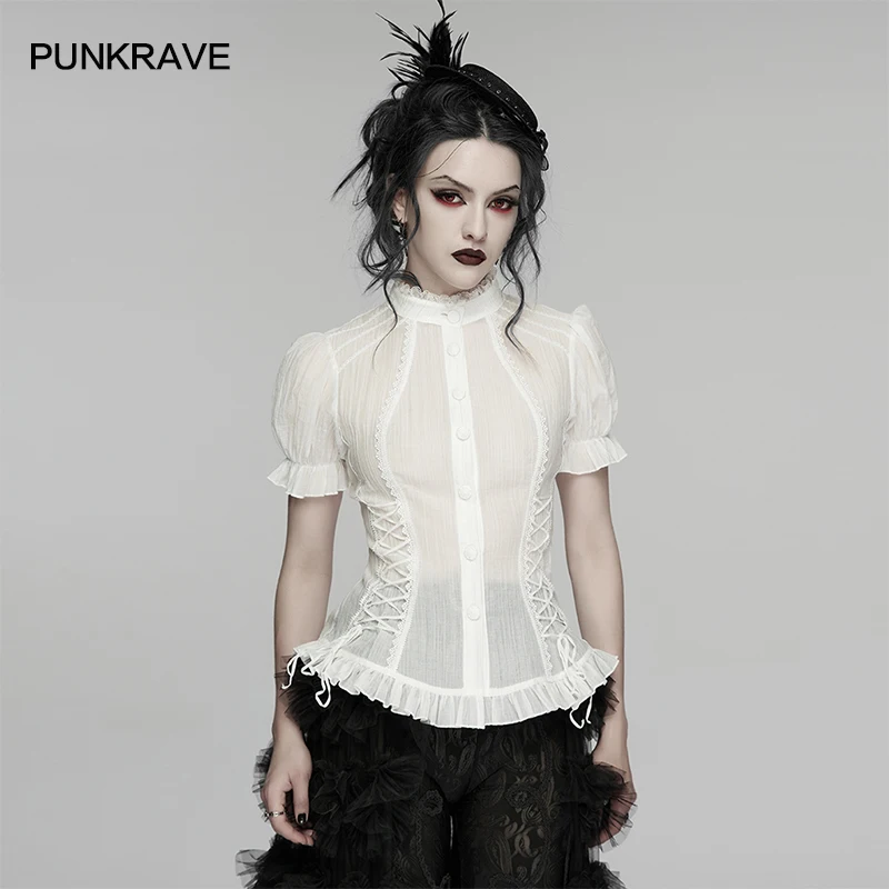 Женская готическая текстурированная классическая рубашка PUNK RAVE в элегантном ретро-стиле, романтическая, с рюшами, регулируемым шнурком, темные топы, два цвета
Женская готическая текстурированная классическая рубашка PUNK RAVE в элегантном ретро-стиле, романтическая, с рюшами, регулируемым шнурком, темные топы, два цвета