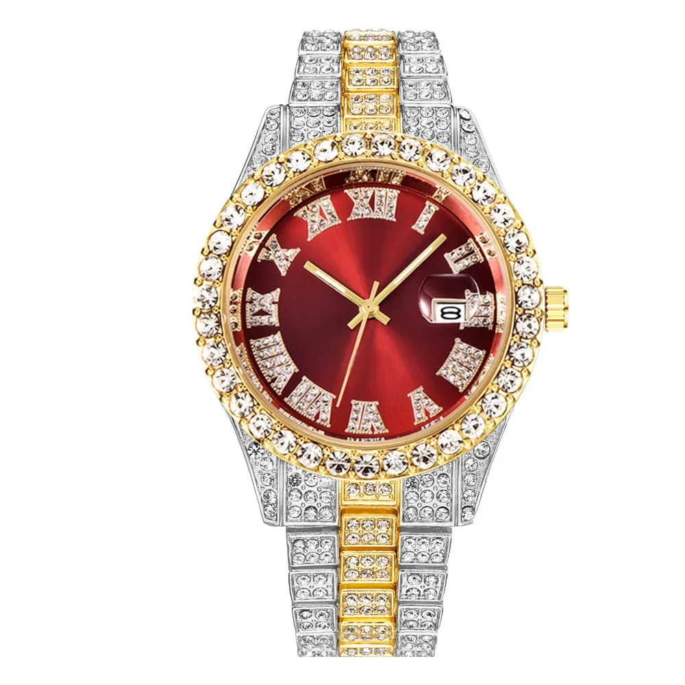 Waterproof Iced Out Watch Date Display Paved Design Quartz Wristwatch Calendar Function Hip Hop Style Men Watch Male Fashion
Waterproof Iced Out Watch Date Display Paved Design Quartz Wristwatch Calendar Function Hip Hop Style Men Watch Male Fashion