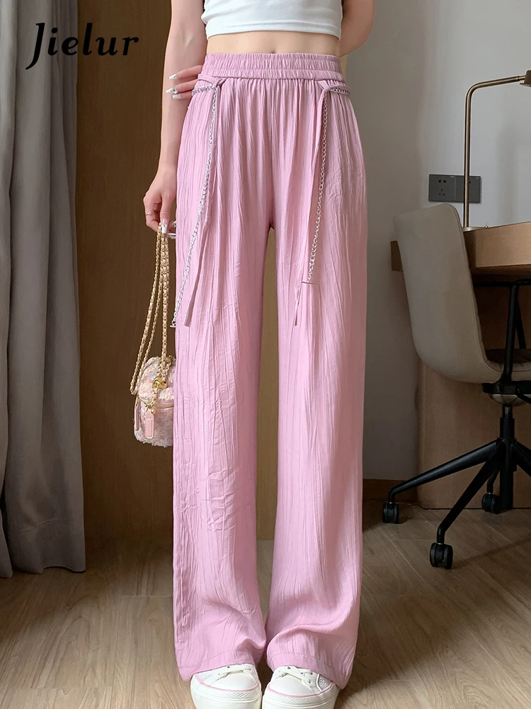 Jielur Pleated Solid Color Trousers Summer Drawstring High Waist Loose Pants Lady Fashion Straight Apricot Wide Leg Pants Female
Jielur Pleated Solid Color Trousers Summer Drawstring High Waist Loose Pants Lady Fashion Straight Apricot Wide Leg Pants Female