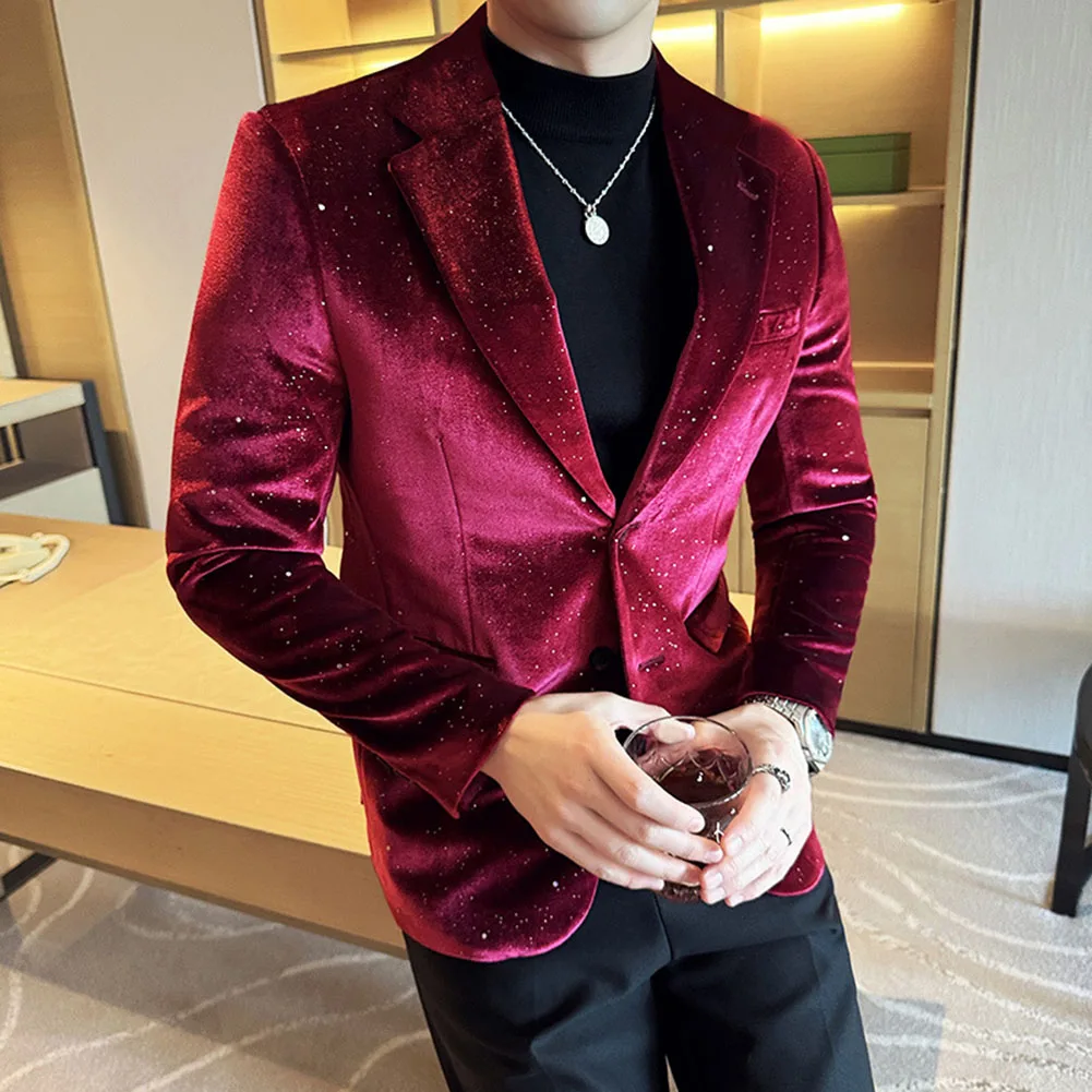 Блейзер для вечеринки, модный пиджак, вечерний мужской бархатный пиджак с горячим тиснением, дизайн с лацканами и вырезом
Блейзер для вечеринки, модный пиджак, вечерний мужской бархатный пиджак с горячим тиснением, дизайн с лацканами и вырезом