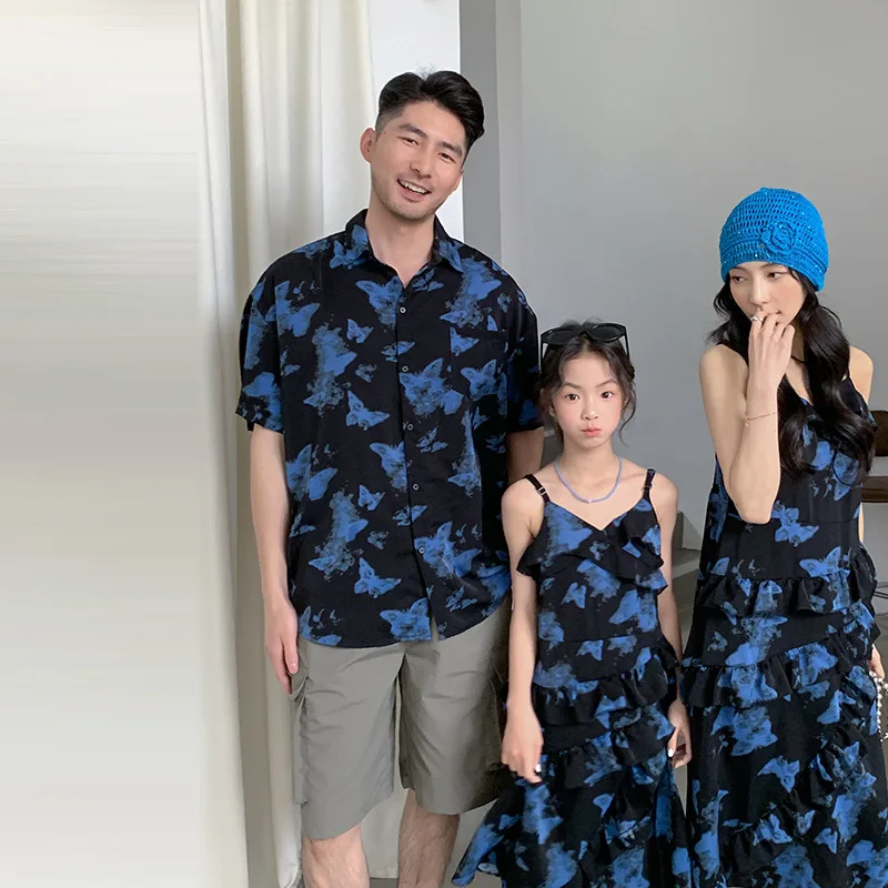2026 Summer Family Matching Outfits Butterfly Print Shirt & Cami Tiered Midi Dress Set For Mom Dad Kids Beach Vacation Wear
2026 Summer Family Matching Outfits Butterfly Print Shirt & Cami Tiered Midi Dress Set For Mom Dad Kids Beach Vacation Wear