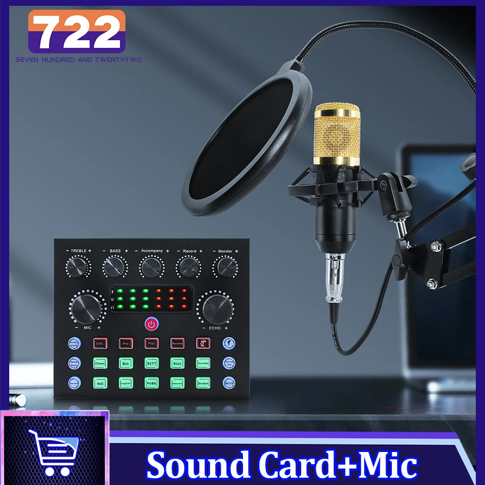 BB BM800 Microphone Kits V8S Audio Sound Card USB Live Sound Card for Studio Recording Karaoke Live Broadcast for PC Phone
BB BM800 Microphone Kits V8S Audio Sound Card USB Live Sound Card for Studio Recording Karaoke Live Broadcast for PC Phone