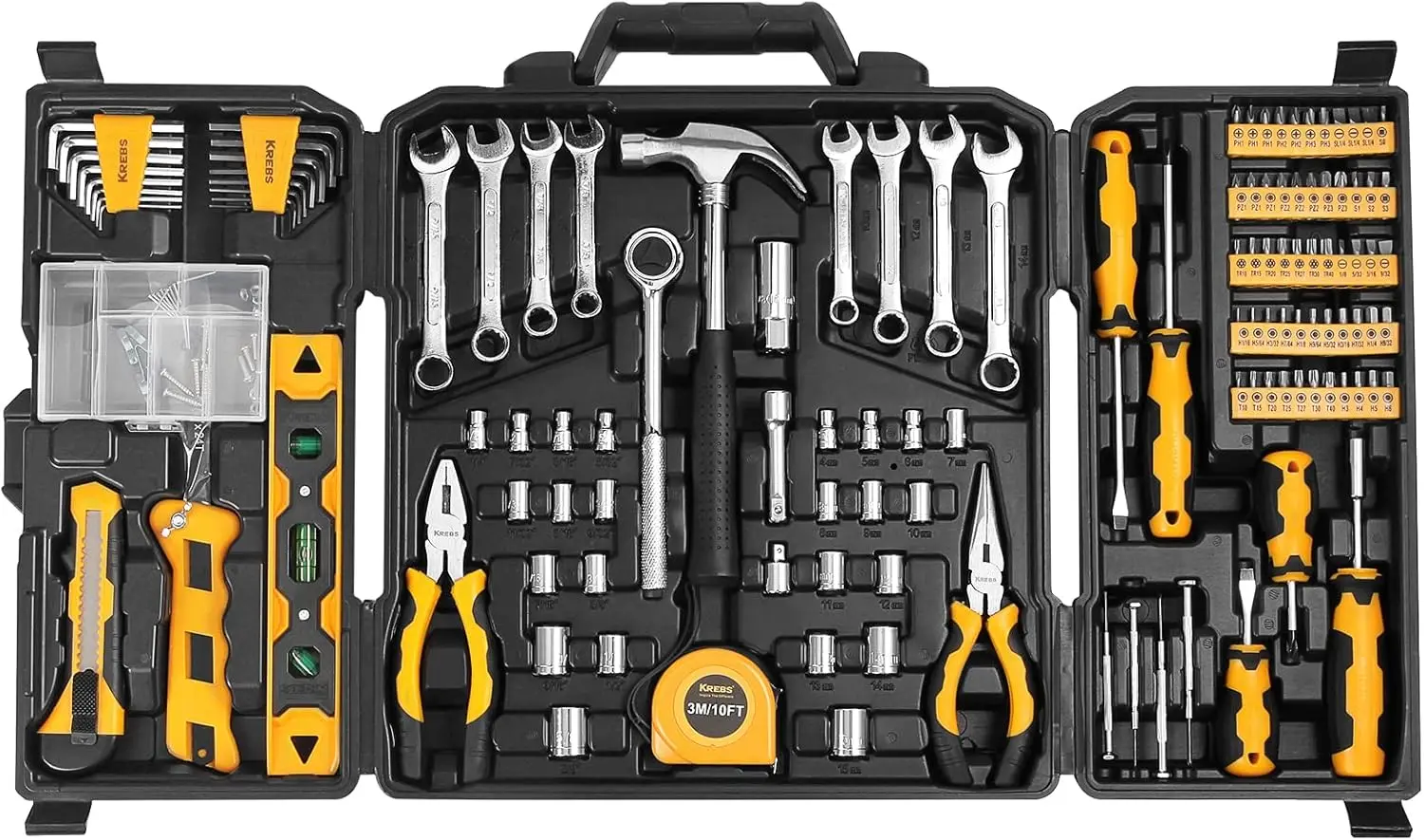 168 Piece Hand Tool Kit and Tool Set, General Household Hand Tool Kit, Auto Repair Hand Tool Kit Wrench Tool Box Set with
168 Piece Hand Tool Kit and Tool Set, General Household Hand Tool Kit, Auto Repair Hand Tool Kit Wrench Tool Box Set with