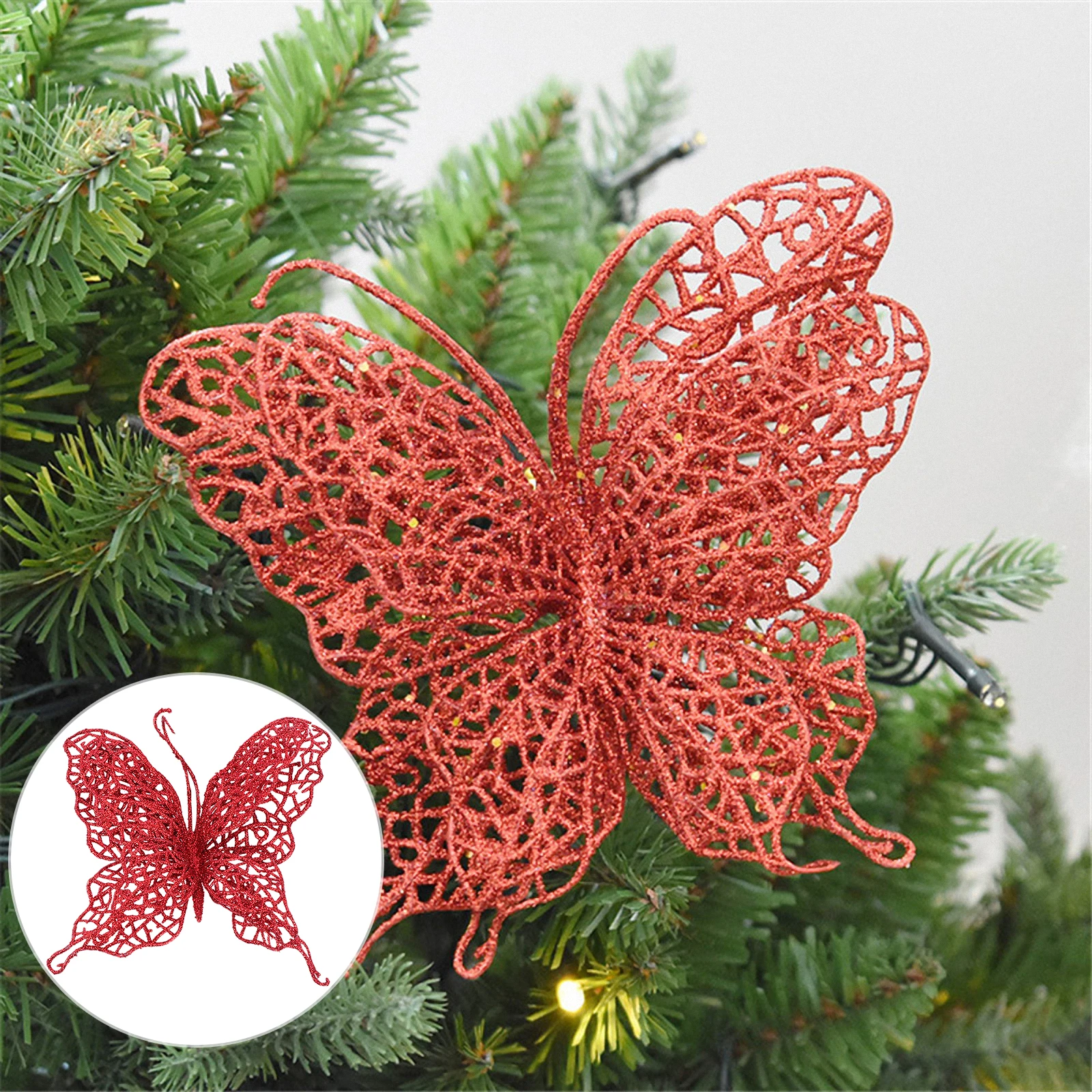 10Pcs Xmas Butterfly Pendant Premium Pe Glitter Powder Christmas Tree Hanging Decor Vivid Decoration New Year Ornament
10Pcs Xmas Butterfly Pendant Premium Pe Glitter Powder Christmas Tree Hanging Decor Vivid Decoration New Year Ornament