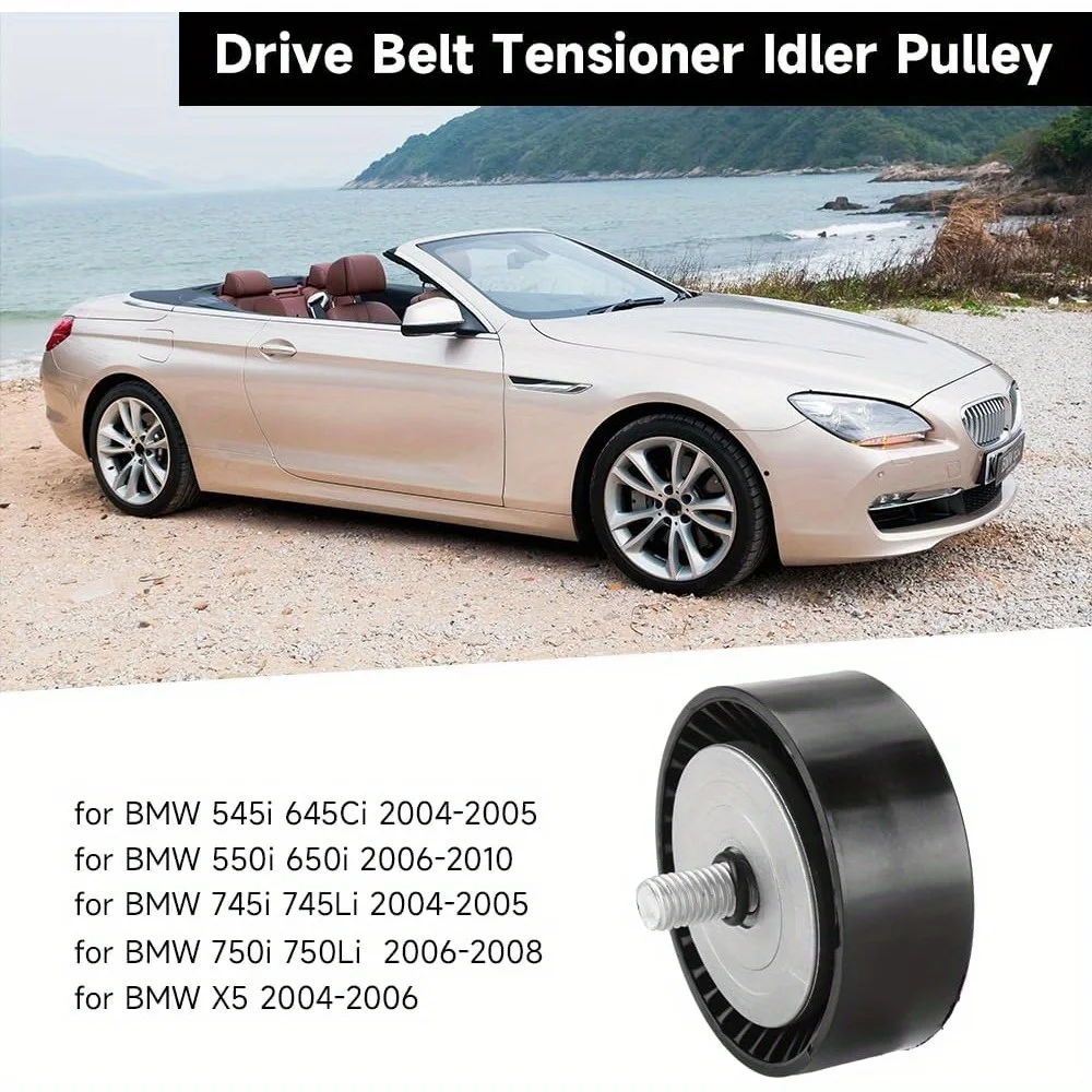 Drive Belt Idler Pulley Belt Tensioner Pulley for BMW 545i Sedan(E60) 2004-2005, for BMW 550i Sedan(E60) 11287549557
Drive Belt Idler Pulley Belt Tensioner Pulley for BMW 545i Sedan(E60) 2004-2005, for BMW 550i Sedan(E60) 11287549557