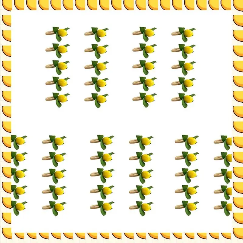 BAAU 50PCS Handmade Napkin Rings Yellow Faux Lemon With Vine Napkin Ring For Wedding, Dinner Party, Banquet, Serviette
BAAU 50PCS Handmade Napkin Rings Yellow Faux Lemon With Vine Napkin Ring For Wedding, Dinner Party, Banquet, Serviette