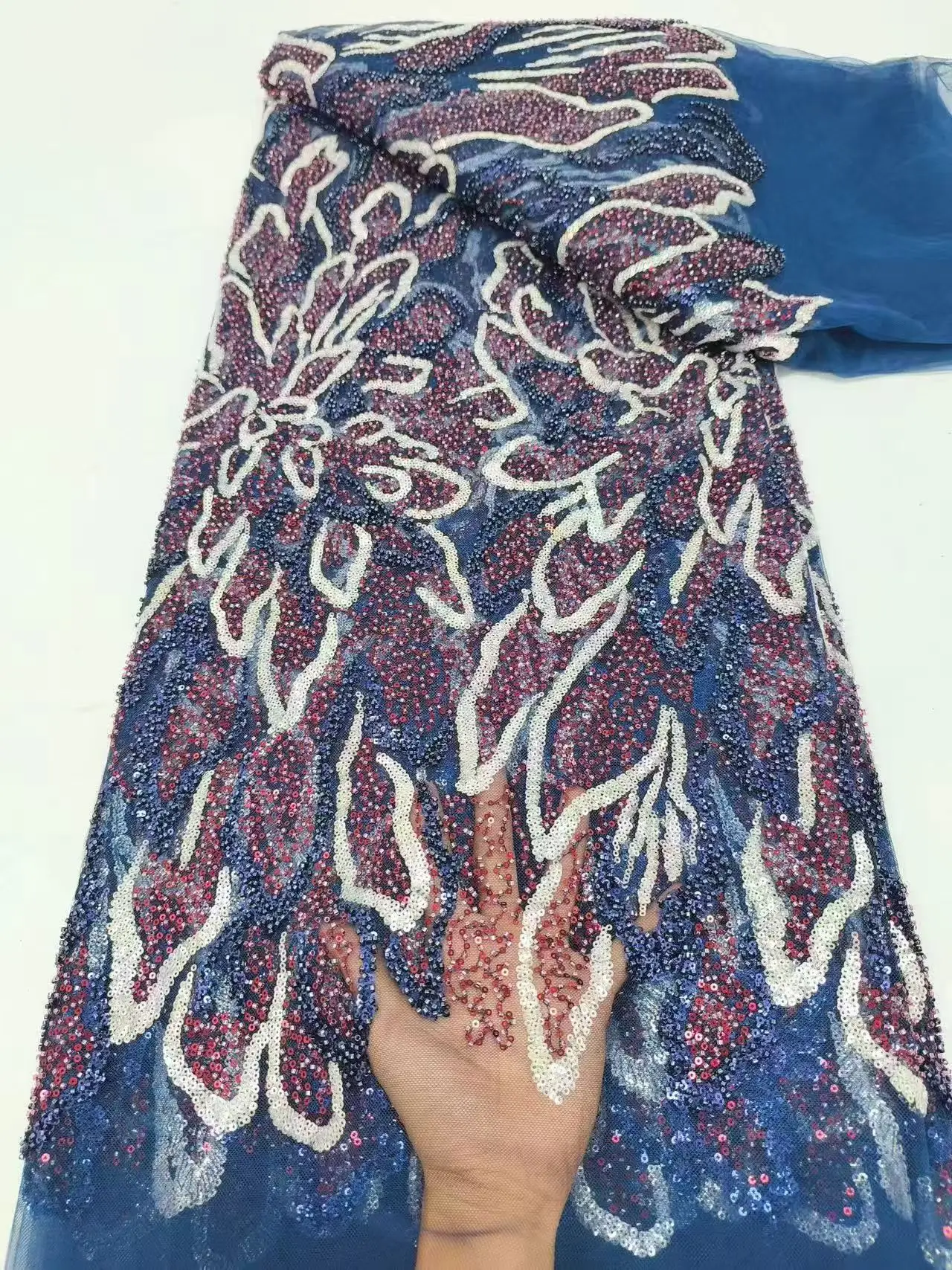 Beautiful Nigerian Sequins Party Lace African Beads Lace Fabric High Quality 5Yards African French Tulle Net Lace Fabric Dresses
Beautiful Nigerian Sequins Party Lace African Beads Lace Fabric High Quality 5Yards African French Tulle Net Lace Fabric Dresses