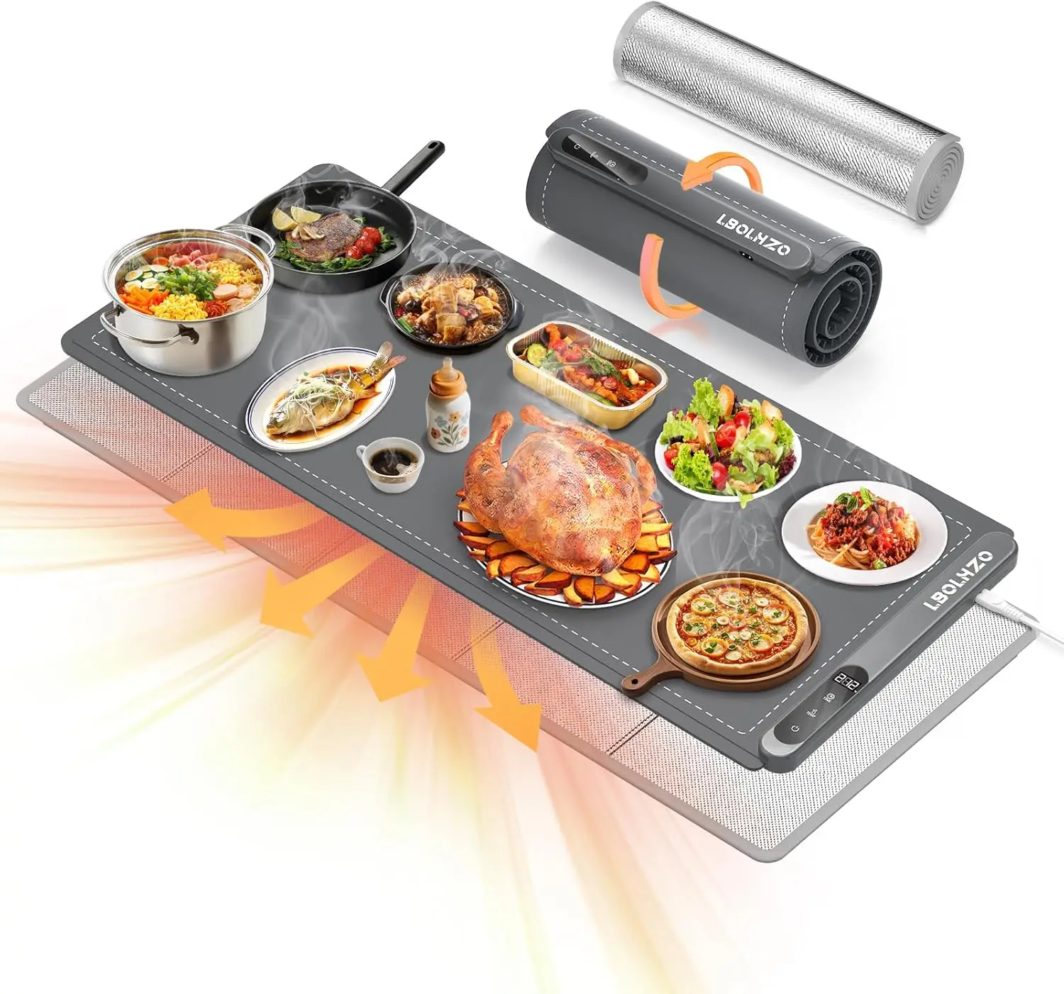 Extra Large 36"x16" 580W Food Warming Mat with Heat Resistant Pad, 6 Temp Settings, Roll Up for Parties Buffet
Extra Large 36"x16" 580W Food Warming Mat with Heat Resistant Pad, 6 Temp Settings, Roll Up for Parties Buffet