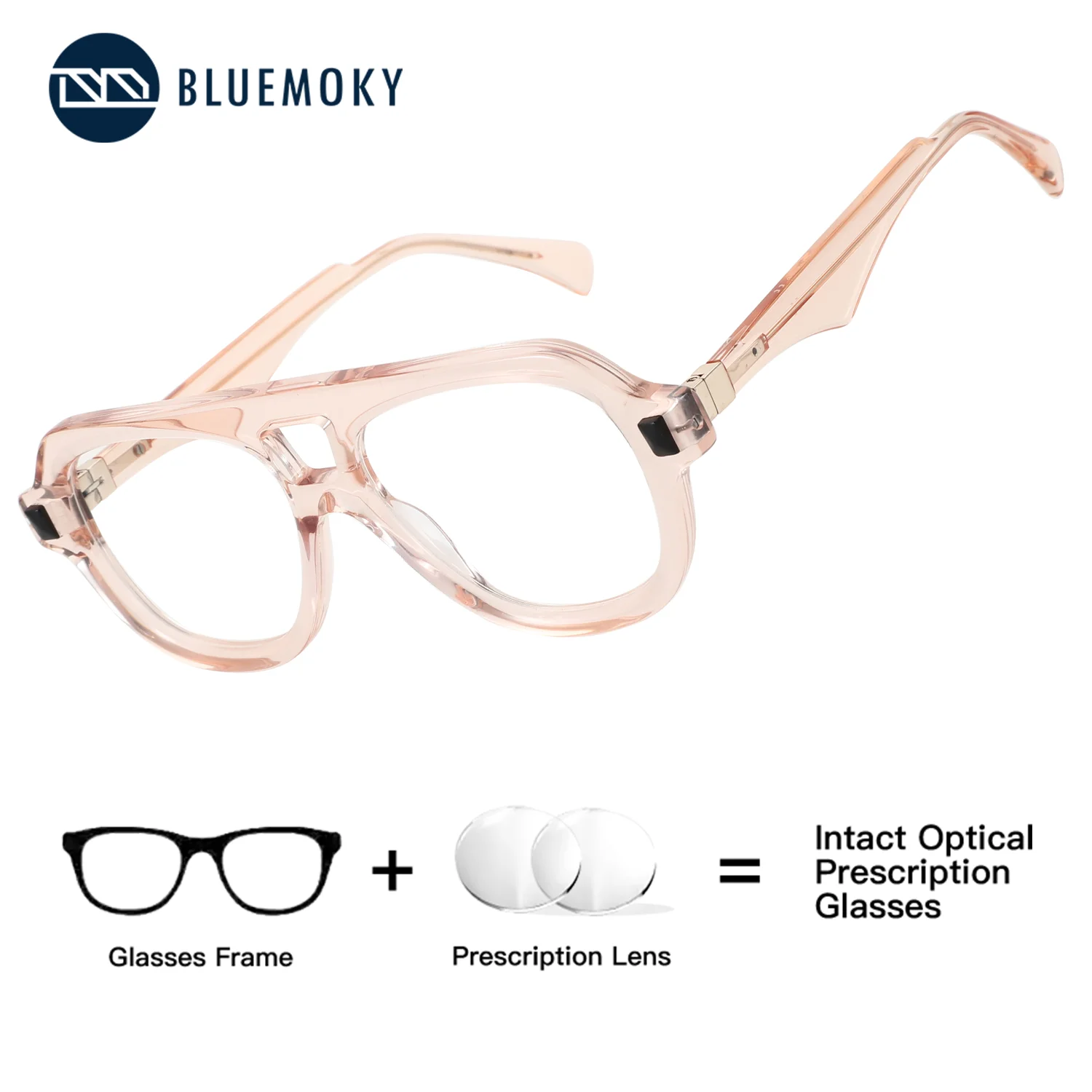 BLUEMOKY (L Size) Handmade Acetate Pilot Prescription Eyeglasses Male Anti Blue Light Photochromic Glasses for Sight for Men
BLUEMOKY (L Size) Handmade Acetate Pilot Prescription Eyeglasses Male Anti Blue Light Photochromic Glasses for Sight for Men