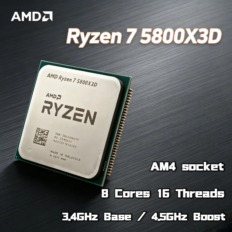 High Performance AMD R7 5800X3D CPU 8 Core 16 Thread 4.5GHz Max Boost 7nm AM4 96MB L3 Cache 105W DDR4 3200MHz Desktop Tray
High Performance AMD R7 5800X3D CPU 8 Core 16 Thread 4.5GHz Max Boost 7nm AM4 96MB L3 Cache 105W DDR4 3200MHz Desktop Tray