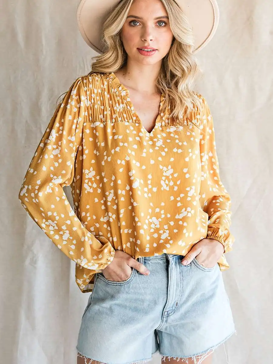ing Women's Yellow Romantic Wrinkle Chiffon irt V-ne Long Sve Pure Color Polyester Fiber Spring Season
ing Women's Yellow Romantic Wrinkle Chiffon irt V-ne Long Sve Pure Color Polyester Fiber Spring Season