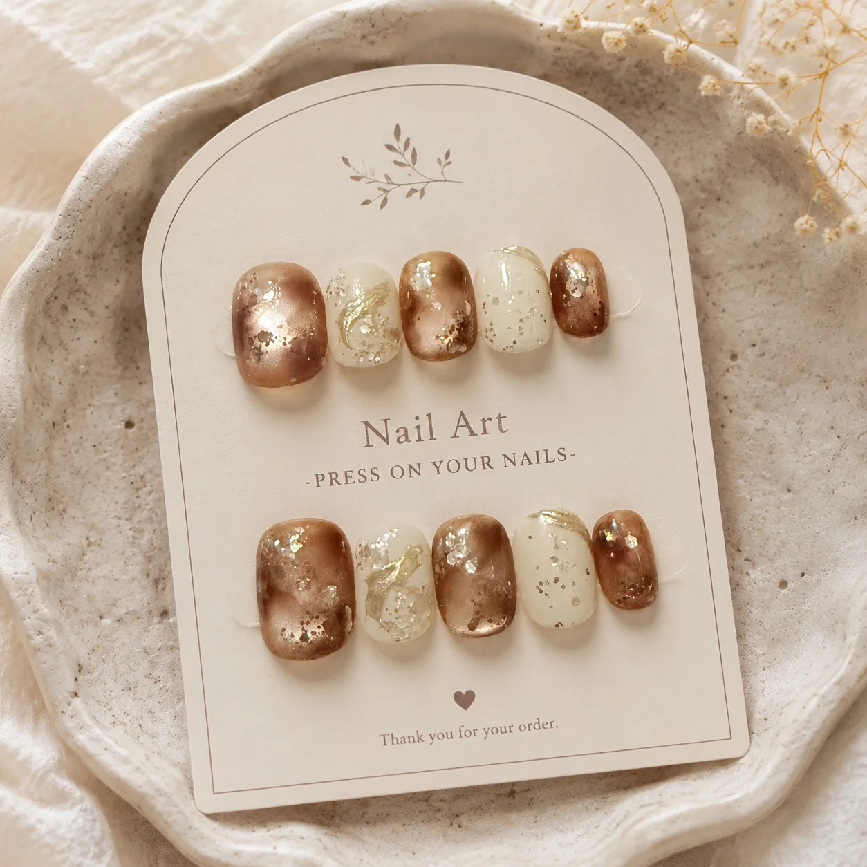 10pcs Coffee Brown Milky White Handmade Nails Marble Gold Foil Cat Eye Press on Nail Short Square Glossy False Nail for Women
10pcs Coffee Brown Milky White Handmade Nails Marble Gold Foil Cat Eye Press on Nail Short Square Glossy False Nail for Women