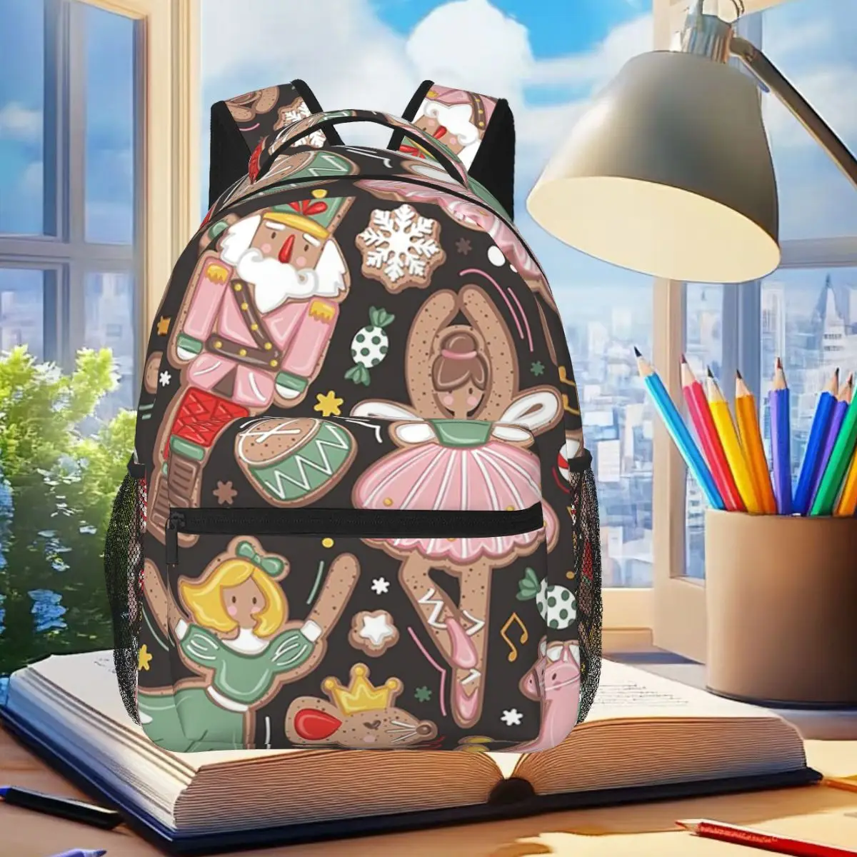 Nutcracker Ballet Christmas Theme Backpack Student Boys Girls BookBag Children School Bag Computer Shoulder Bags for Men Women
Nutcracker Ballet Christmas Theme Backpack Student Boys Girls BookBag Children School Bag Computer Shoulder Bags for Men Women