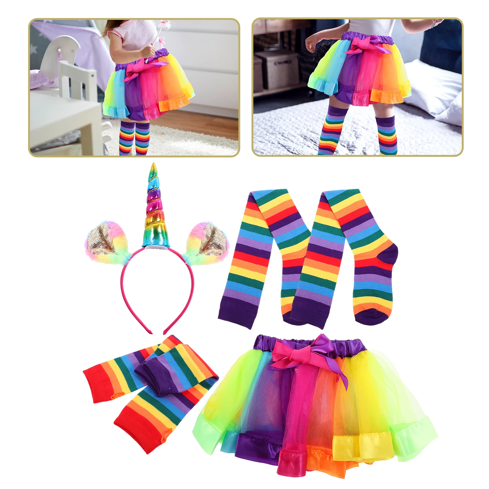 4 Pcs Rainbow Tutu Dress for Girls Skirt Suit Party Outfits Clothing Child Kid Costume Kids
4 Pcs Rainbow Tutu Dress for Girls Skirt Suit Party Outfits Clothing Child Kid Costume Kids