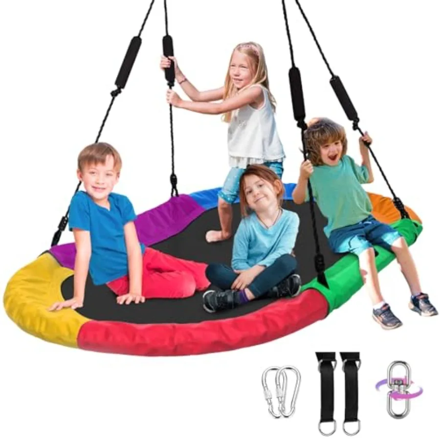 Outdoor backyard tree swing for kids and adults 60-inch oval saucer design 900D Oxford waterproof fabric multicolor 700 lb weig
Outdoor backyard tree swing for kids and adults 60-inch oval saucer design 900D Oxford waterproof fabric multicolor 700 lb weig