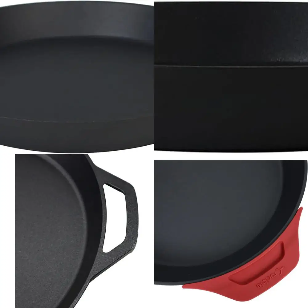 15.75 Cast Iron Dual Loop Handle Skillet with Silicone Cover - Paella Pan, Oven and Induction Safe for All Stovetops
15.75 Cast Iron Dual Loop Handle Skillet with Silicone Cover - Paella Pan, Oven and Induction Safe for All Stovetops