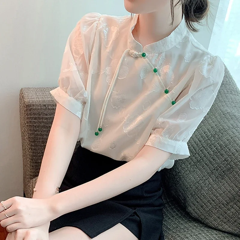 2023 Summer Women Dobby Floral Short Sleeve Cheongsam Top Shirt , Woman Chinese Style Chipao Tops Shirts
2023 Summer Women Dobby Floral Short Sleeve Cheongsam Top Shirt , Woman Chinese Style Chipao Tops Shirts