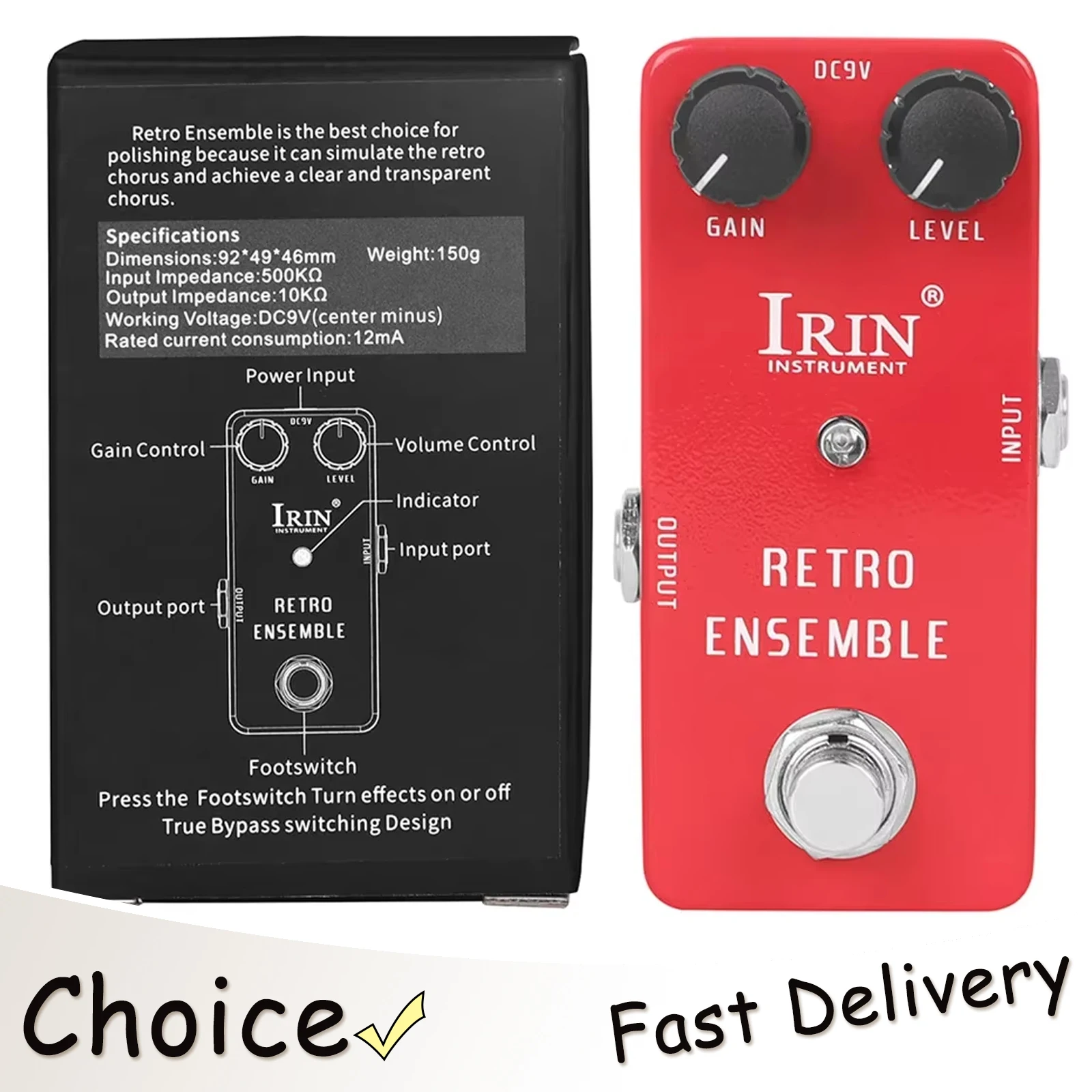 Электрогитарная педаль эффектов IRIN Retro Ensemble, имитирующая ретро-хоровые эффекты, True Bypass, RS-05, аксессуары для гитары
Электрогитарная педаль эффектов IRIN Retro Ensemble, имитирующая ретро-хоровые эффекты, True Bypass, RS-05, аксессуары для гитары
