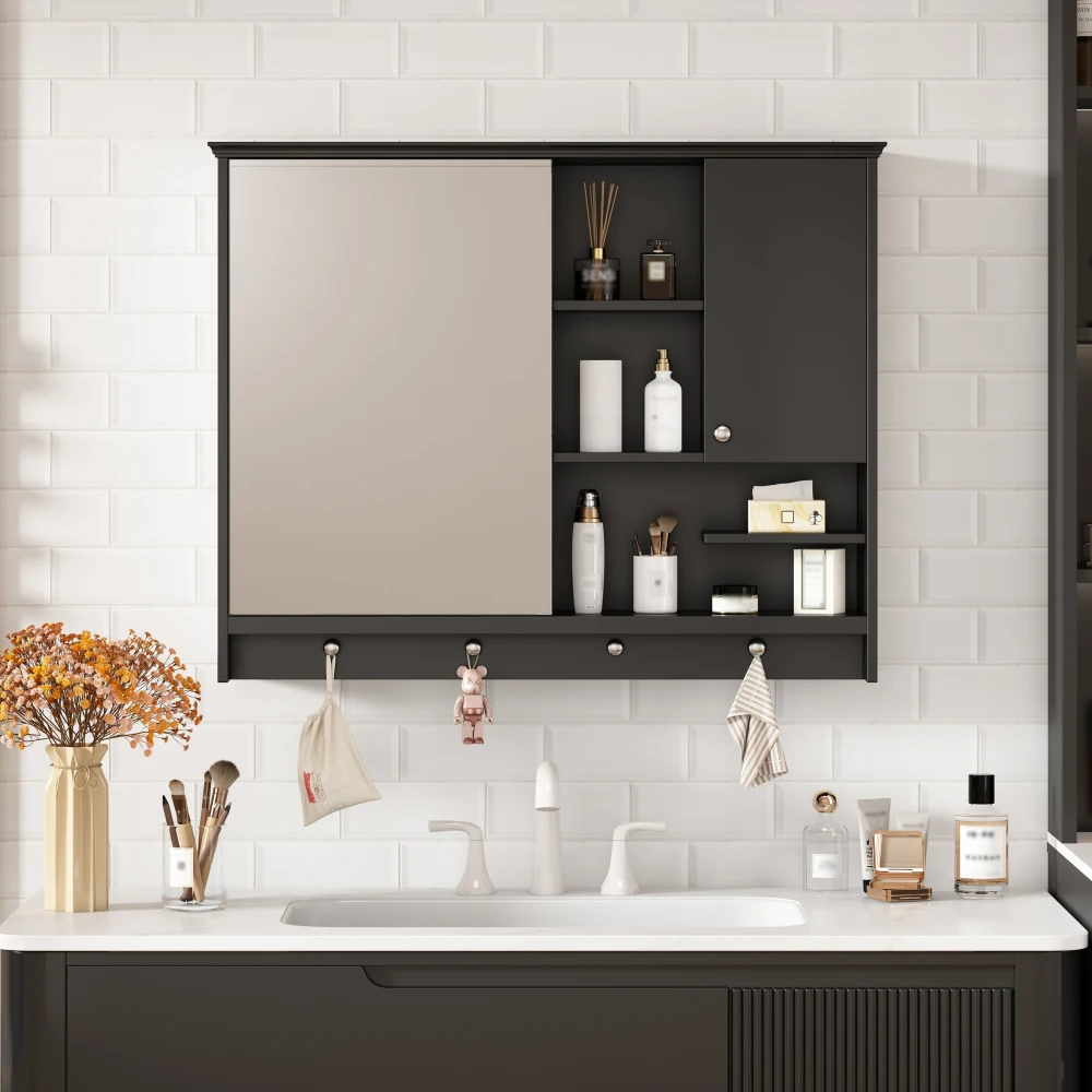36 Inch Wall Mounted Medicine Cabinet, Bathroom Storage Cabinet With Mirror Door And Adjustabl Shelf, Mirror Cabinet For Bathroo
36 Inch Wall Mounted Medicine Cabinet, Bathroom Storage Cabinet With Mirror Door And Adjustabl Shelf, Mirror Cabinet For Bathroo