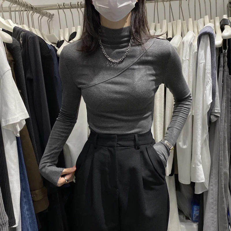 Fleece Lined Half High Neck Base Shirt Women's Autumn Winter Inner Wear Brushed T-Shirt Korean Style Commute Pure Color Strai...
Fleece Lined Half High Neck Base Shirt Women's Autumn Winter Inner Wear Brushed T-Shirt Korean Style Commute Pure Color Strai...