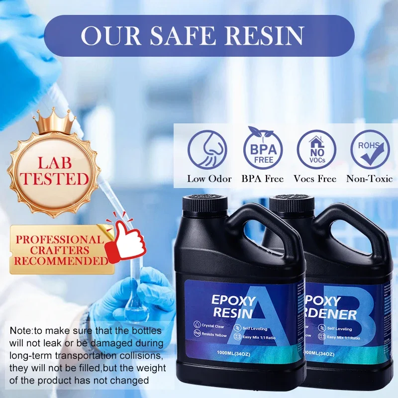 Набор эпоксидной смолы 2000 мл: Прозрачная, без пузырьков, не желтеющая, легко смешиваемая смола для литья, DIY, создания произведений из смолы, форм
Набор эпоксидной смолы 2000 мл: Прозрачная, без пузырьков, не желтеющая, легко смешиваемая смола для литья, DIY, создания произведений из смолы, форм